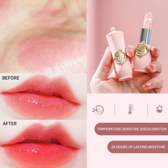 Crystal Natural Flower Color Changing Moisturizing Lipstick with Vitamin E - Picture 5 of 6